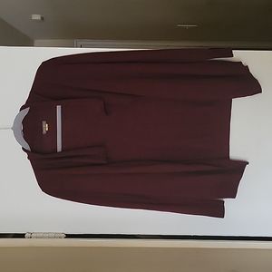 Eddie Bauer Burgundy Open-Front Merino Wool Cardigan Sweater Women's XS